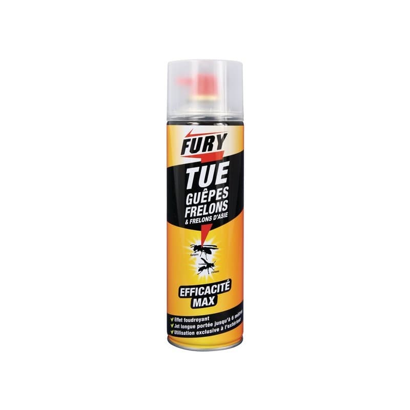 Tue frelons et guêpes extérieur fury 500 ml tue frelons et guêpes extérieur fury 1 aérosol(s) de 500 millilitre(s) spray frelons, guêpes extérieur - f