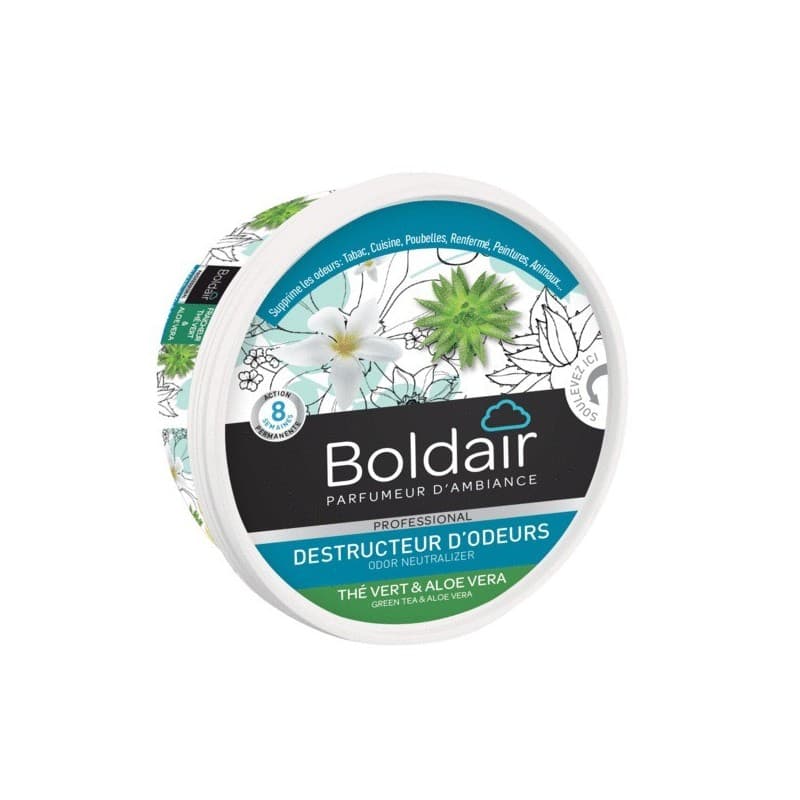 Désodorisant gel destructeur d'odeurs gel destructeur d'odeurs thé vert aloe vera 1 pot(s) thé vert 300 ml gel - boldair