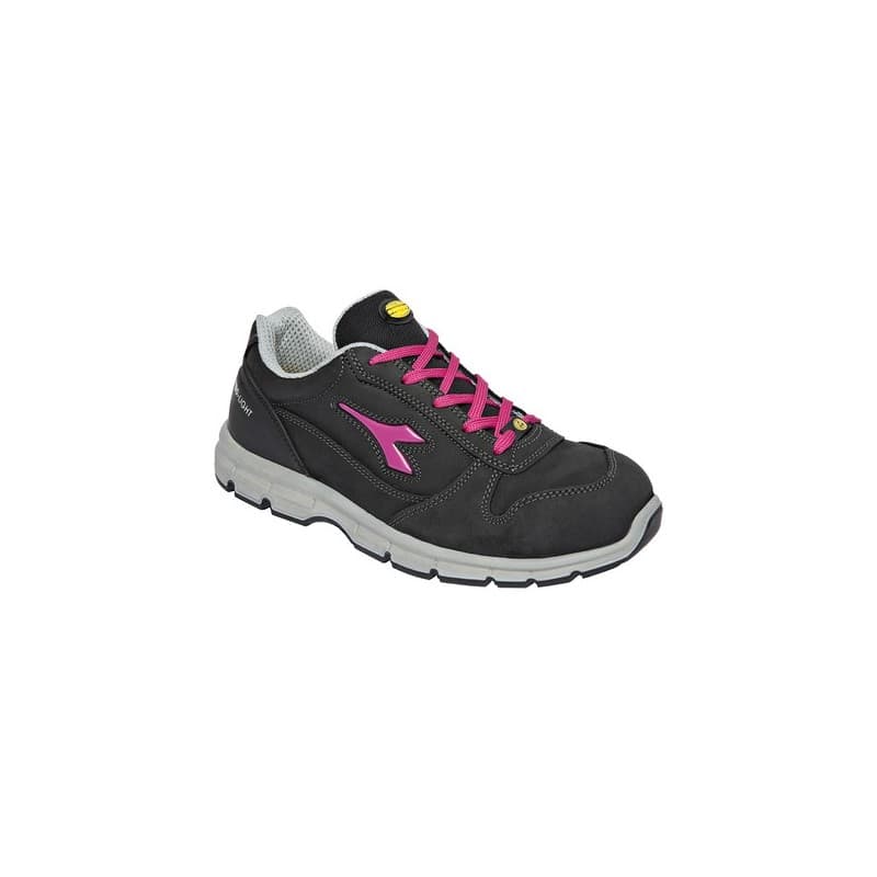 Chaussures de sécurité basses run ii femmes chaussures de sécurité basses run ii noir/rouge fuchsia t38 textile 38 pu double densité acier cuir cordur