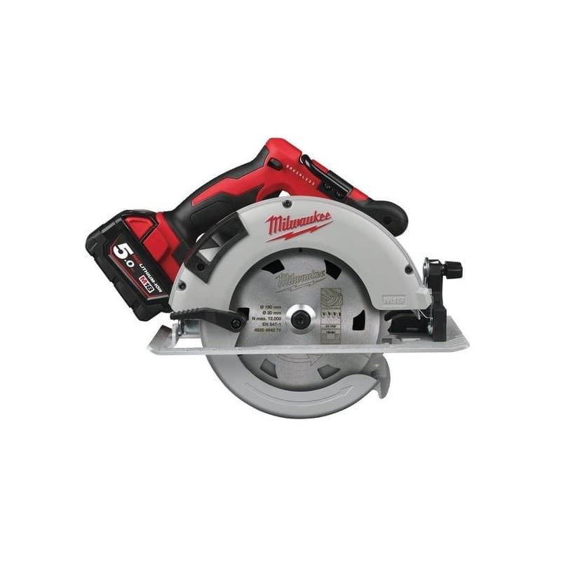 Scie circulaire ø190mm 18v 5ah m18 blcs66-502x 2 batterie 3.2 kg moteur sans charbon 5000 trs/min 55 mm 9 ah 41 mm scie circulaire ø190mm 18v 5ah m18