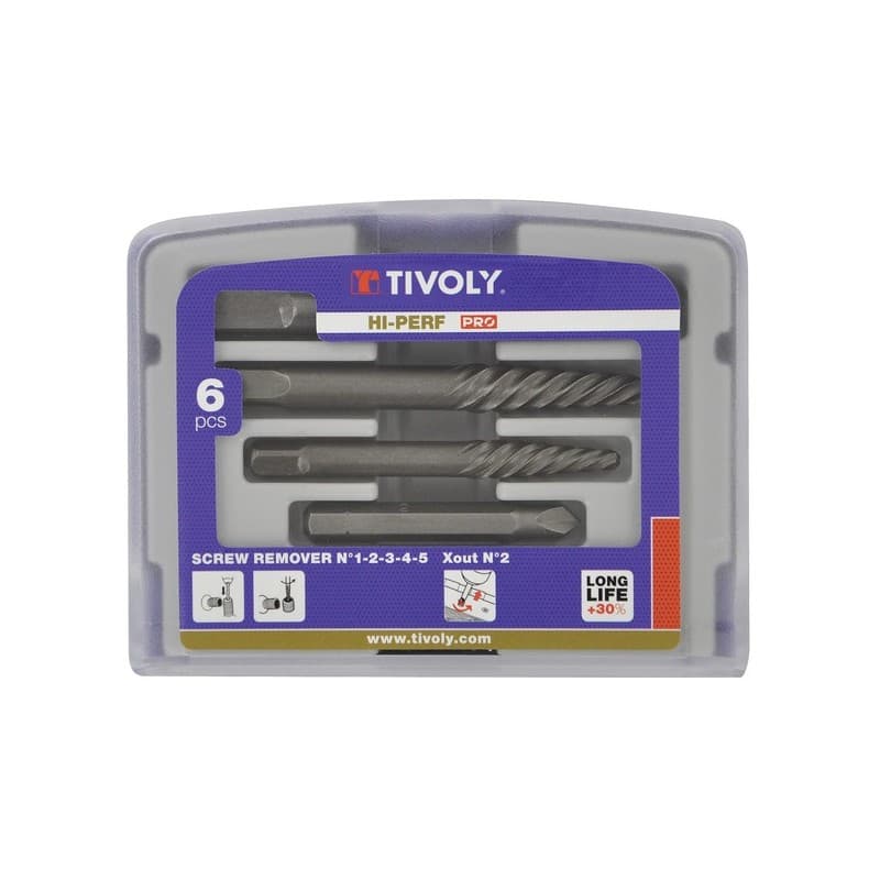 Coffret extracteurs goujons & vis n°1-2-3-4-5 coffret extracteurs goujons & vis n°1-2-3-4-5 1 coffret(s) de 6 pièce(s) - tivoly
