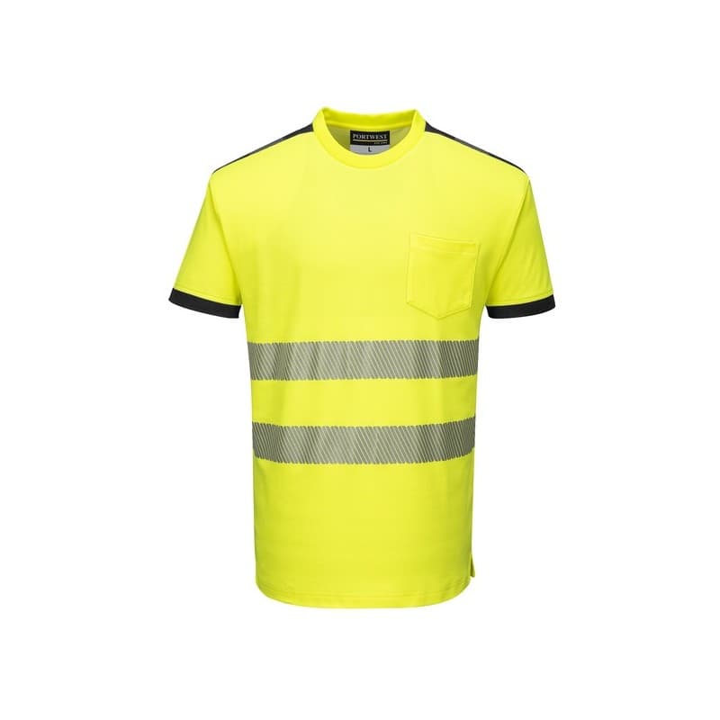 T-shirt hv pw3 manches courtes tee-shirt hv vision jaune txl xl 100 - 200 g entre 1 et 3 coton / polyester t-shirt 1 pièce(s) classe 2 - portwest