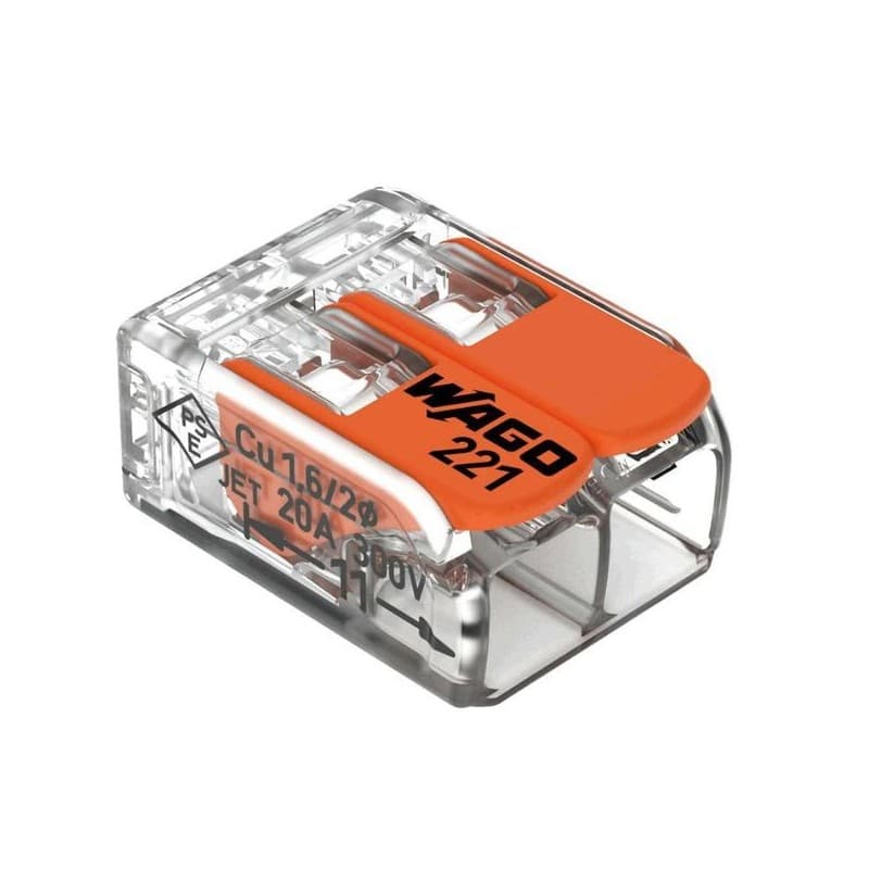 Borne automatique wago fils souples et rigides 1 blister(s) de 50 pièce(s) connecteurs à levier wago 2 fils 0,14 à 4mm² - wago