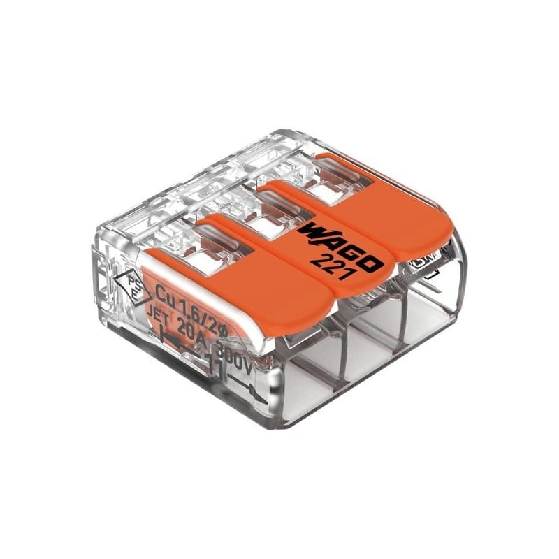 Borne automatique wago fils souples et rigides 1 blister(s) de 50 pièce(s) connecteurs à levier wago 3 fils 0,14 à 4mm² - wago