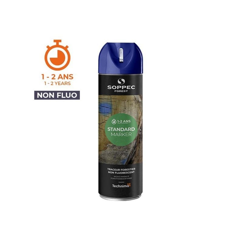 Marqueurs forestier standard marker bois bleu marqueur forestier standard marker bleu 1 aérosol(s) de 500 millilitre(s) 0.5 litre(s) 6 mois - soppec