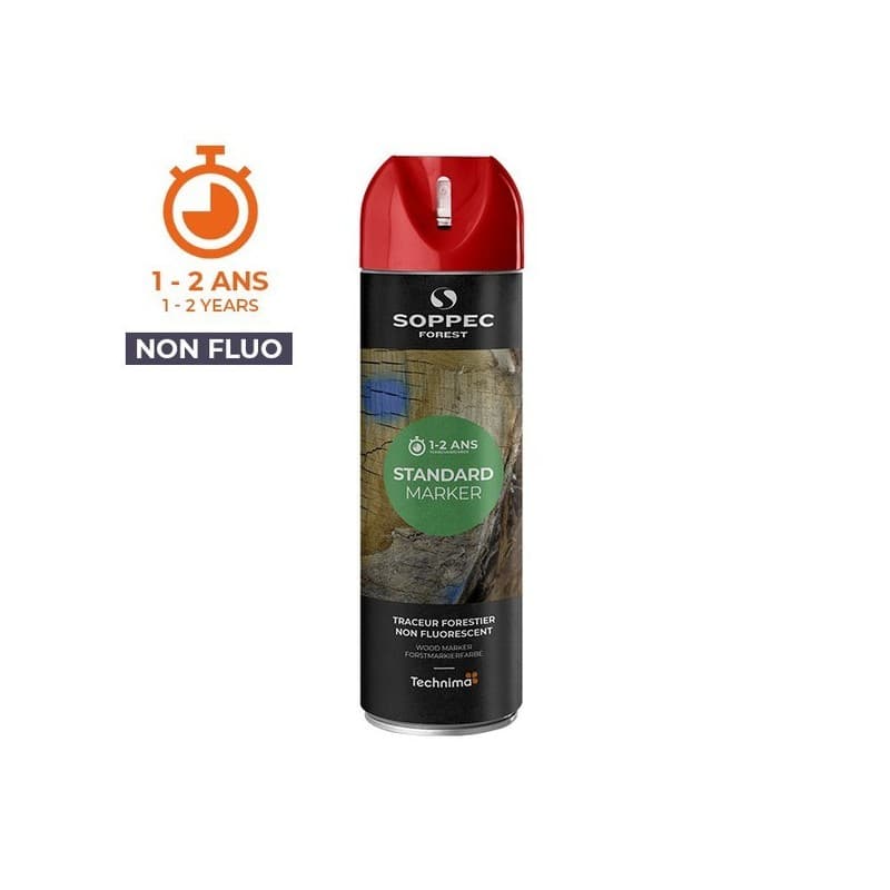Marqueurs forestier standard marker bois rouge marqueur forestier standard marker rouge 1 aérosol(s) de 500 millilitre(s) 0.5 litre(s) 6 mois - soppec