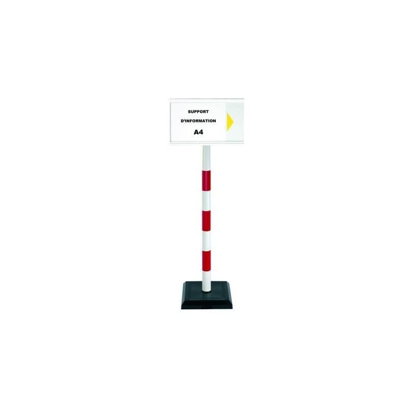 Poteau pvc rouge/blanc sur socle lesté 3kg avec support poteau pvc rouge/blanc sur socle lesté 3kg avec support 1 pièce(s) - novap