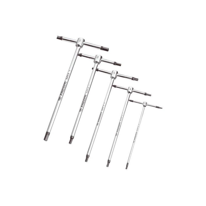 Jeu de 5 clés mâles 6 pans à poignée en "t" 1 pièce(s) jeu de 5 clés mâles 6 pans à poignée en "t" - facom