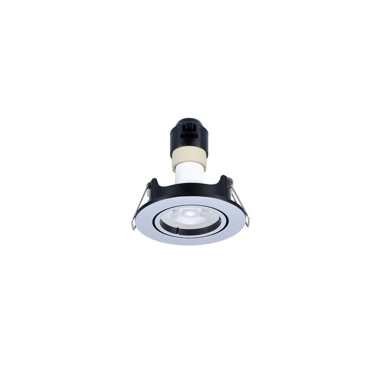 Lots de 3 spots encastrables led petit espace syslpot blanc chaud 3000 °k 15000 heure(s) 4.5 w gu10 345 1 lot(s) de 3 pièce(s) spot chromé satiné 4.5w