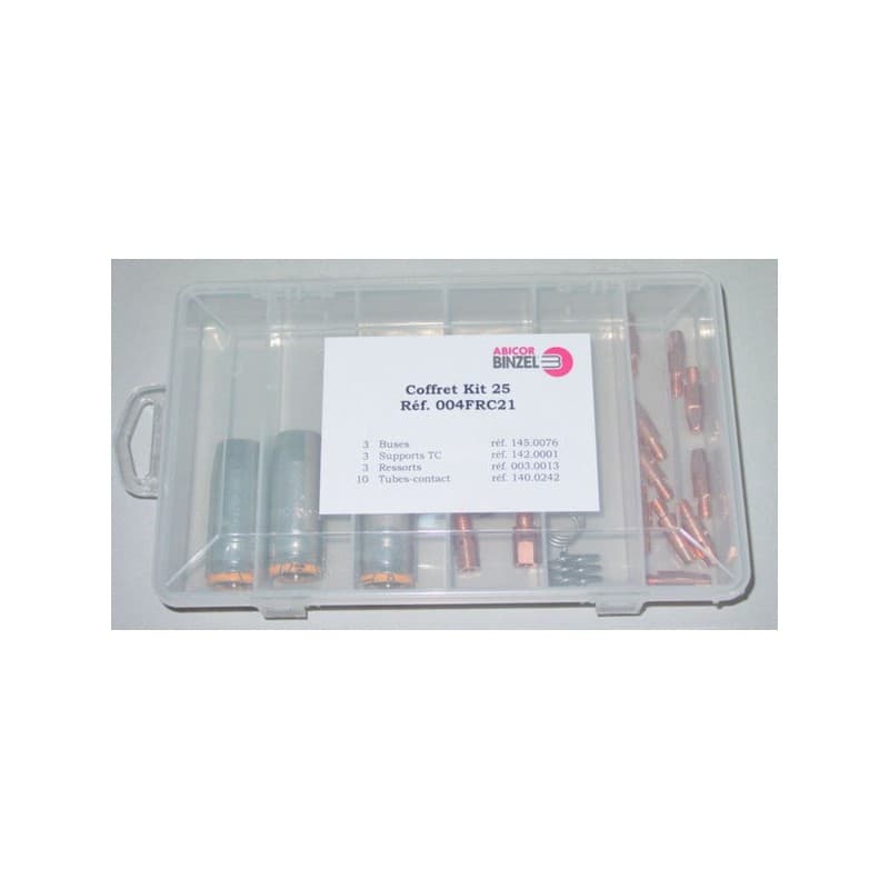 Kit consommables pour torche mb 25 1.0 mm kit consommables pour torche mb 25 1.0 mm 1 coffret(s) de 19 pièce(s) - binzel soudage