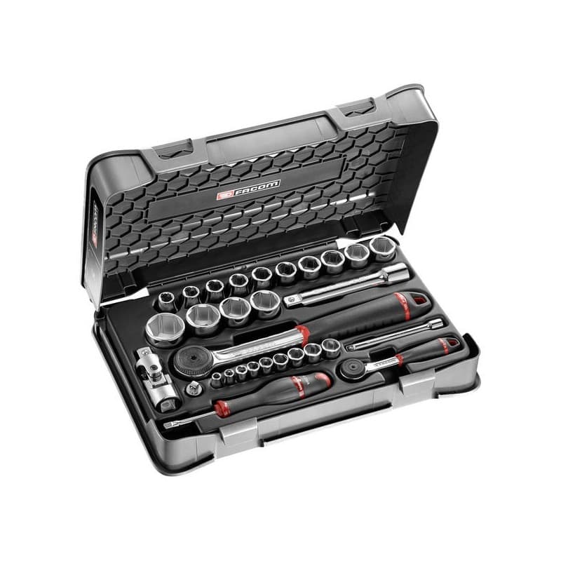 Coffret douilles mixtes 1/4" et 1/2" coffret douilles mixtes 1/4" et 1/2" 1 coffret(s) de 30 pièce(s) - facom