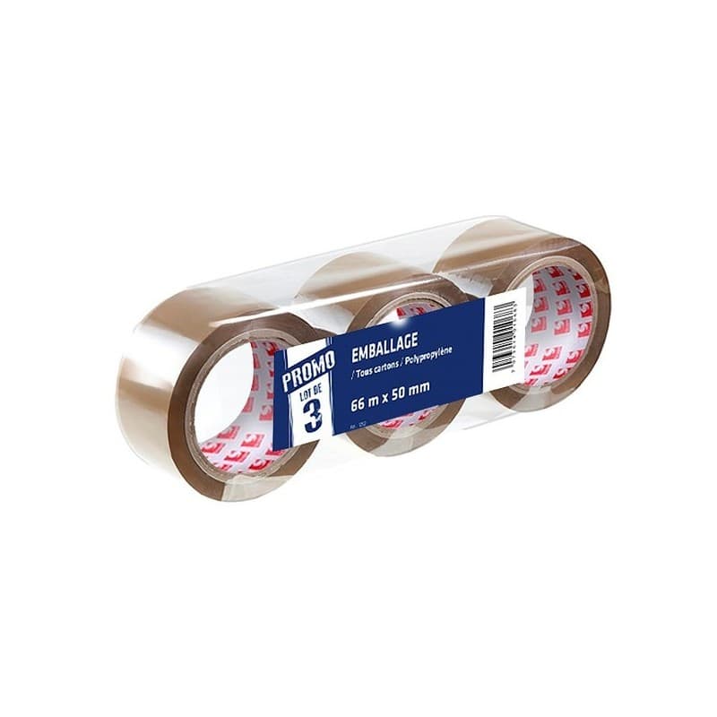 Ruban adhésif havane 66mx50mm marron 1 lot(s) de 3 rouleau(x) 66.00 m ruban adhésif havane 66mx50mm - scapa france