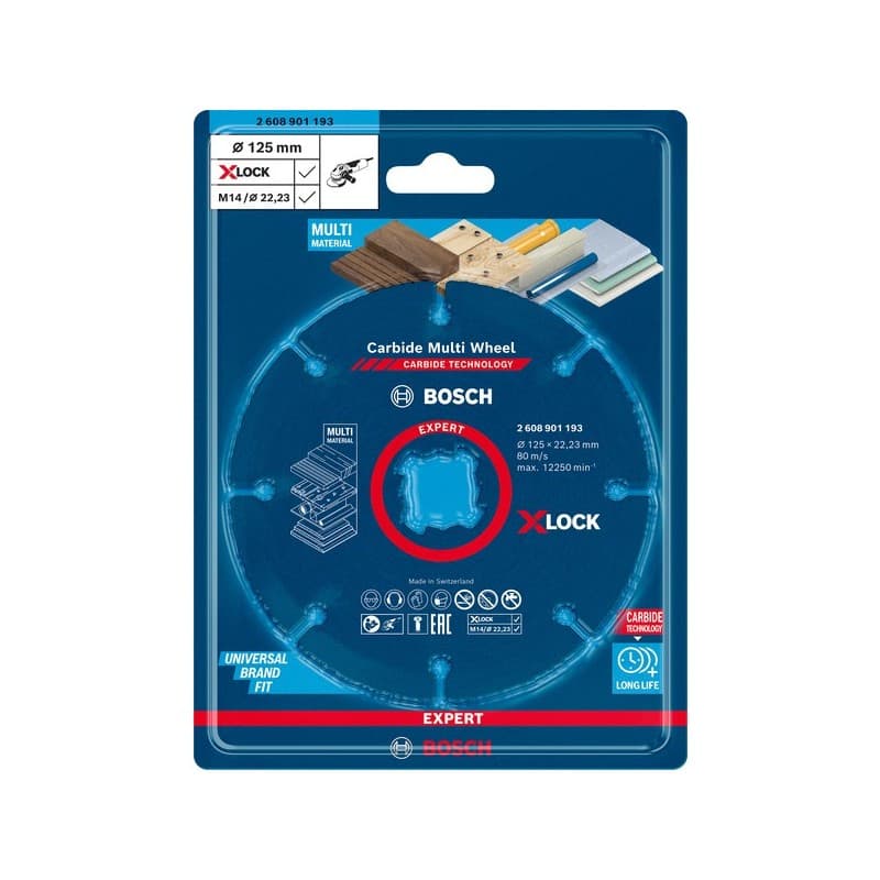 Disque à tronçonner carbure x-lock 125 expert multimatériaux plat 125 mm 1 pièce(s) disque à tronçonner carbure x-lock 125 expert multimatériaux acier