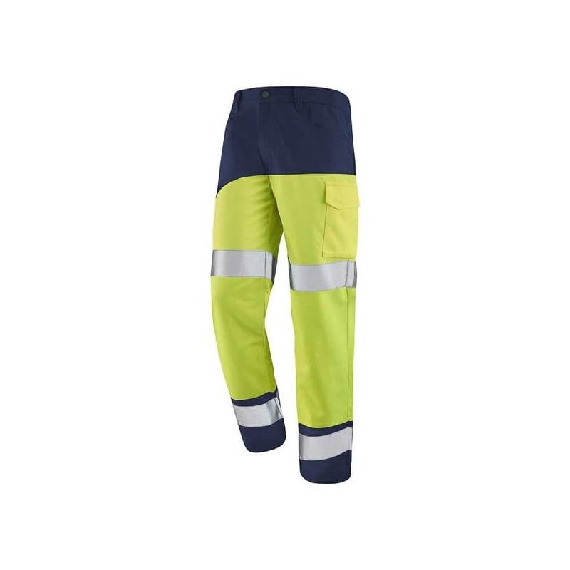 Pantalon fluo safe xp 300 - 400 g entre 1 et 3 pantalon t5 polyester / coton 1 pièce(s) pantalon fluo safe xp jaune/marine t5 bleu , jaune - cepovett