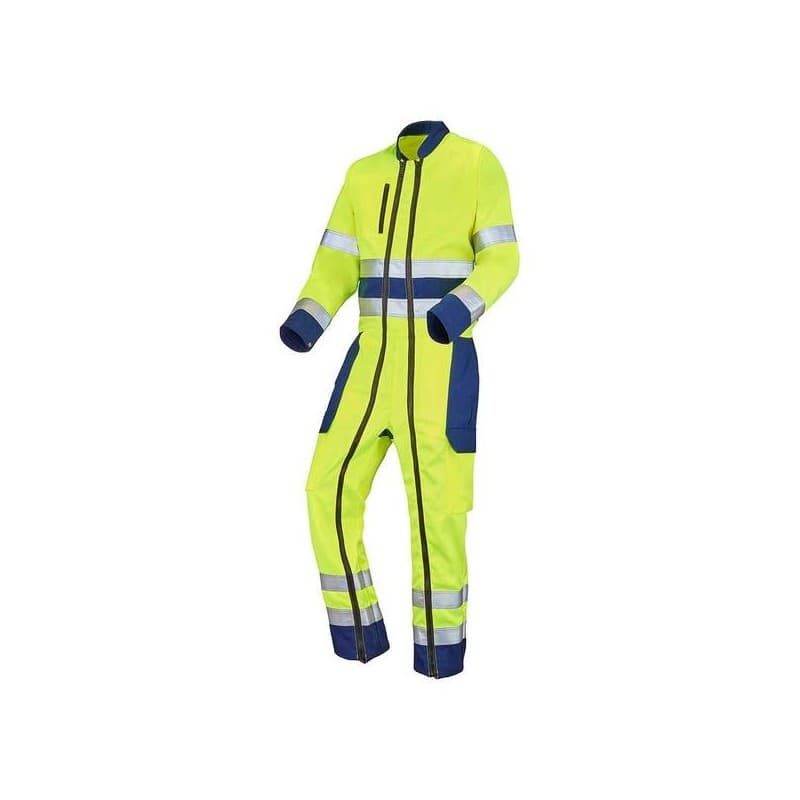 Combinaison 2 fag fluo base xp 200 - 300 g entre 1 et 3 combinaison t2 polyester / coton 1 pièce(s) combinaison 2fag fluo base xp jaune/marine t2 bleu