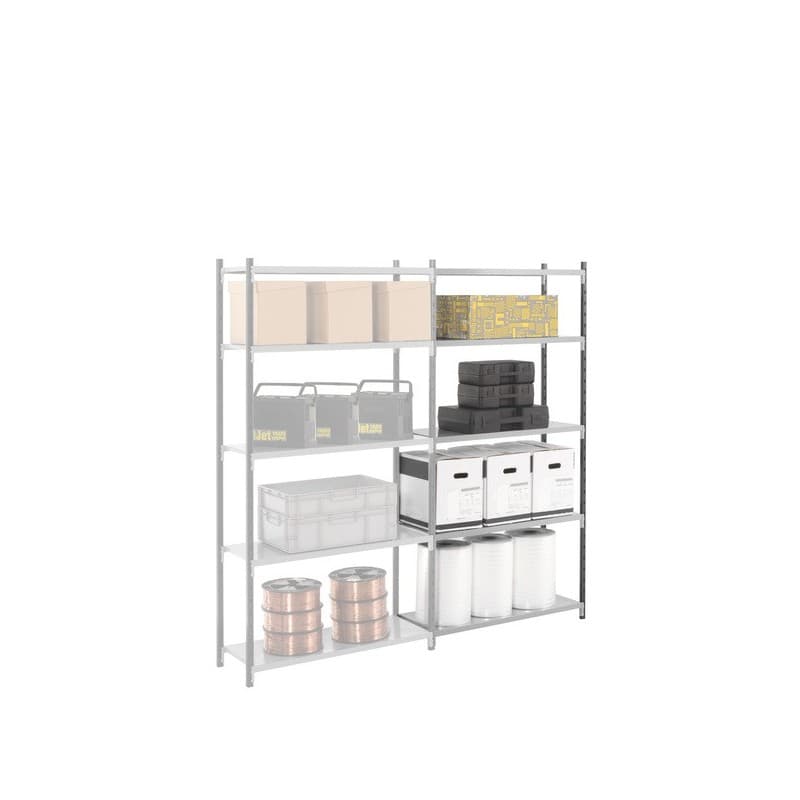 Rayonnage léger alphapro 1 lot(s) de 5 pièce(s) rayonnage alphapro prof. 366 mm élément suivant gris 1000 mm léger 2000 mm élément suivant 366 mm 120