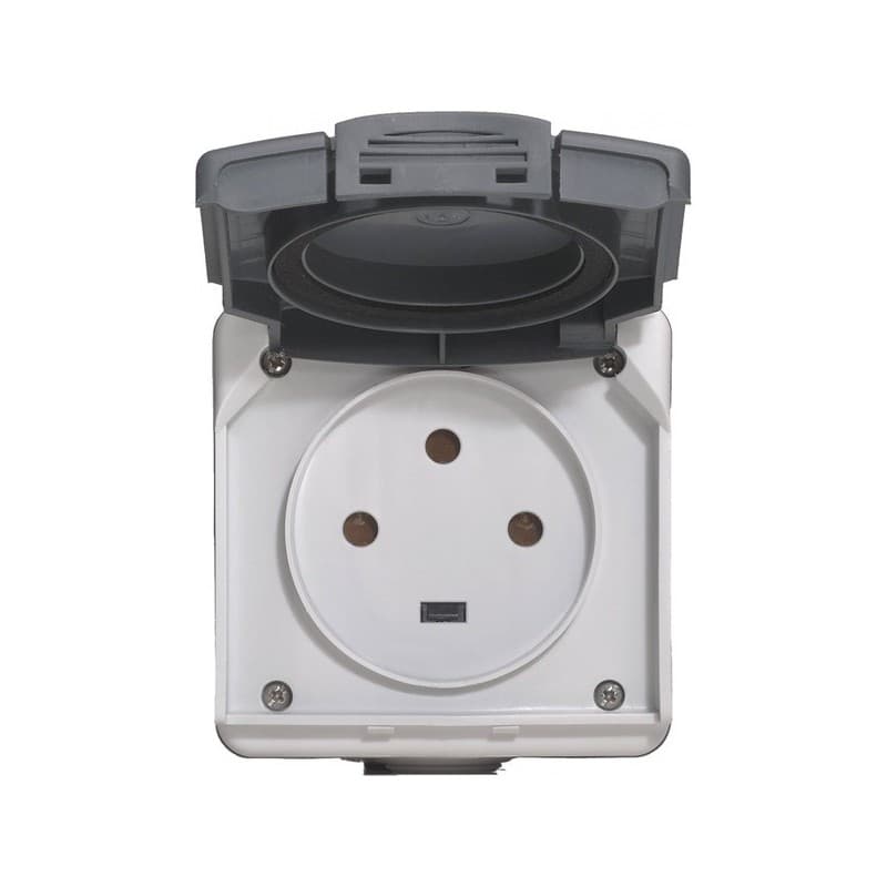 Prise étanche en saillie plexo triphasée 1 pièce(s) prise de courant plexo 3p+t 20a 400v~ saillie gris monobloc 1 en saillie 3p+t - legrand snc