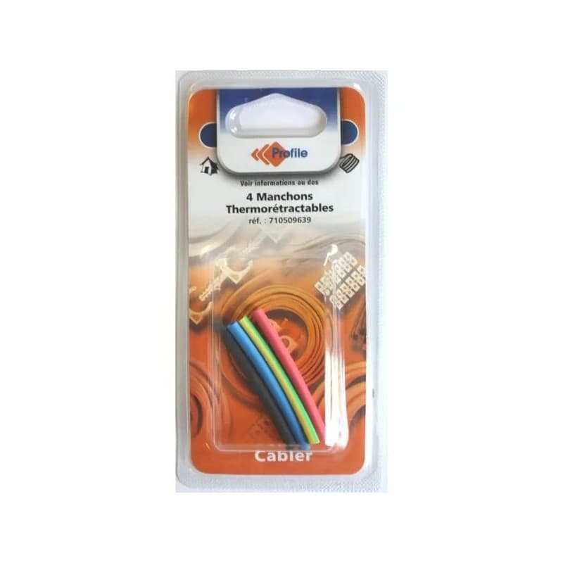 Manchon thermoretractable 1 blister(s) de 4 pièce(s) manchons thermoretractables (rouge, bleu, noir, terre) - sfgp