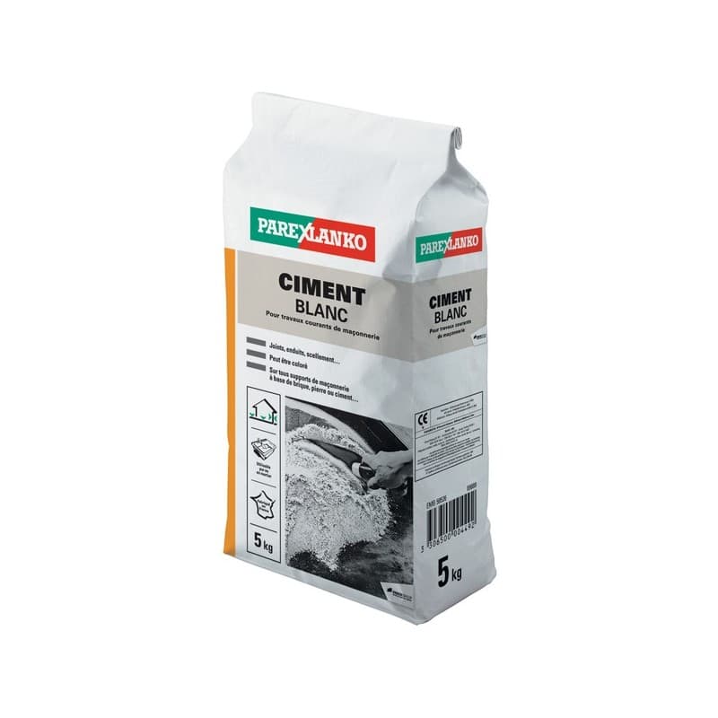 Ciment blanc et gris blanc 1 sac(s) de 5 kilogramme(s) ciment blanc pour usage extérieur 35 °c 5 °c 180 minute(s) ciment standard - sika france sas -