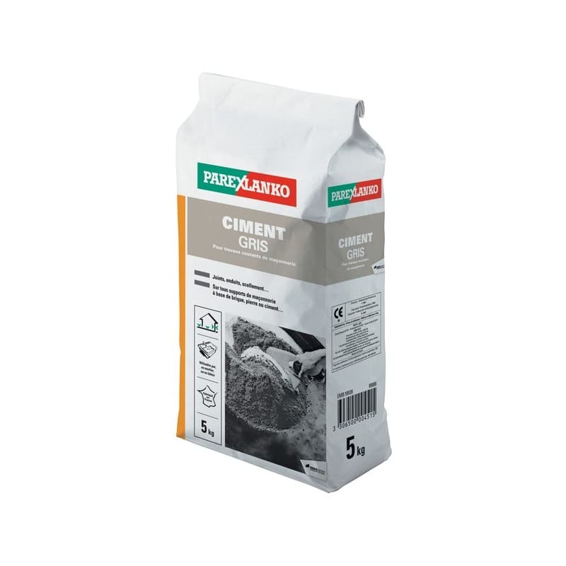 Ciment blanc et gris gris 1 sac(s) de 5 kilogramme(s) ciment gris pour usage extérieur 35 °c 5 °c 180 minute(s) ciment standard - sika france sas - pa