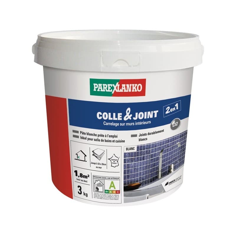Colle et joint en pâte pour carrelage - blanc colle et joint en pâte pour carrelage - blanc 1 seau(x) de 3 kilogramme(s) - sika france sas - parexlank