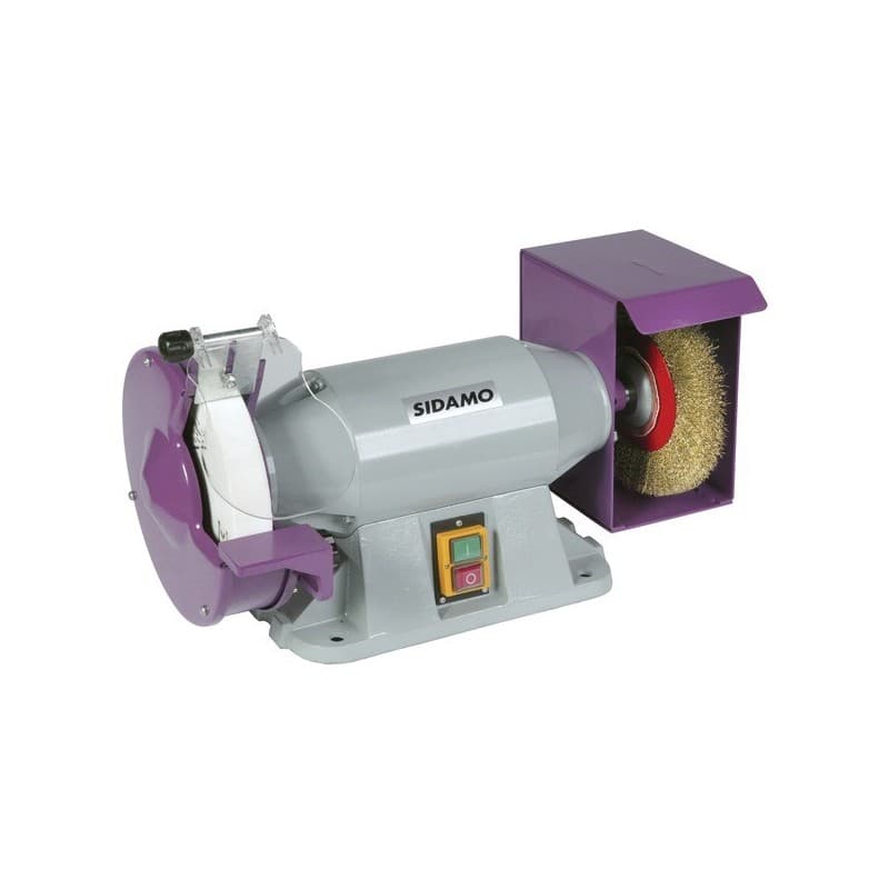 Touret meule / brosse tm 200/b - 230 v - 0,9 kw monophasé 230v 2800 tr/min 27.5 kg 1 carton(s) de 1 pièce(s) touret meule / brosse tm 200/b - 230 v -