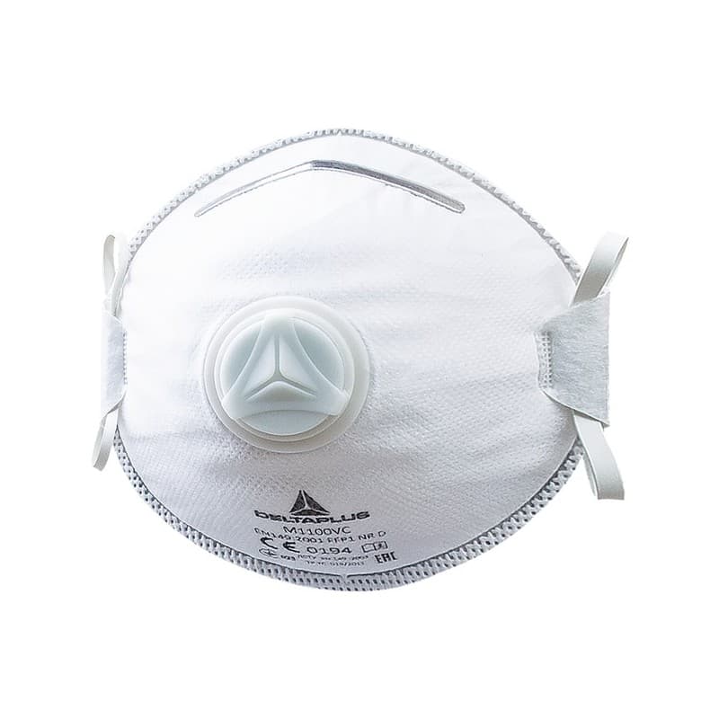 Masques ffp1 avec valve oui jetable ffp1/p1 masques ffp1 avec valve type p 1 boîte(s) de 10 pièce(s) - delta plus