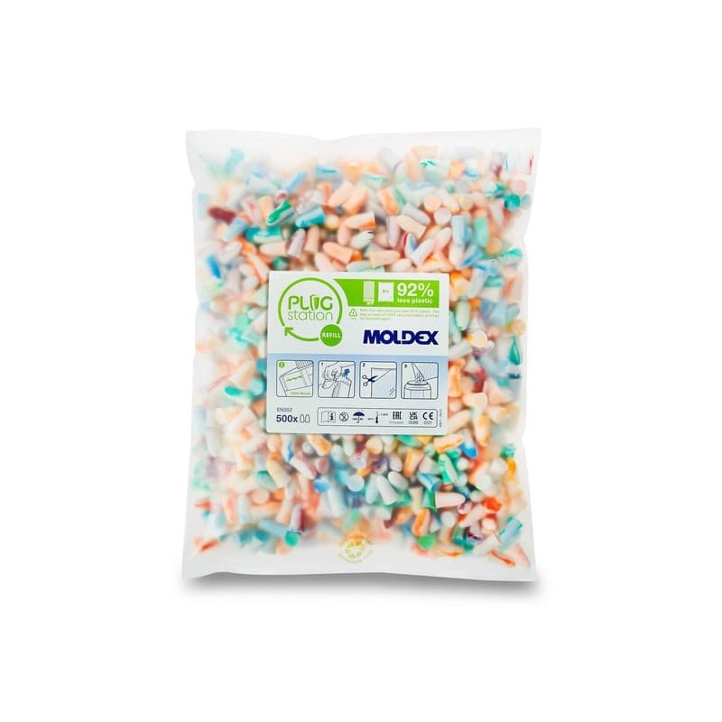 Bouchons spark plug soft 35 - 40 db dba recharge distributeur spark plug 1 sac(s) de 500 paire(s) mousse pu - moldex metric