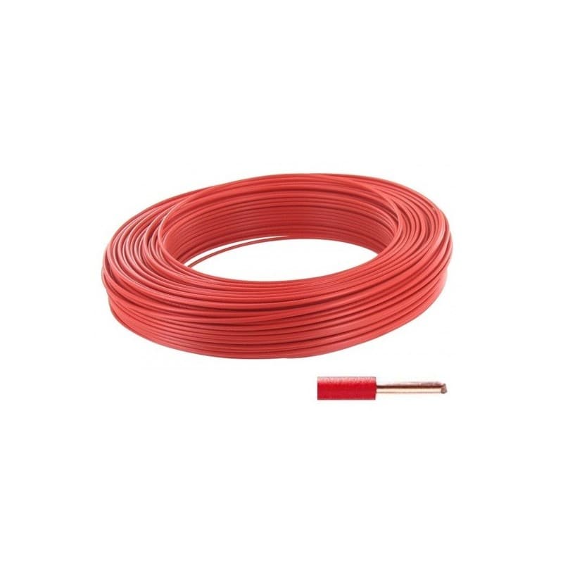 Fil rigide ho7 vu fil âme rigide ho7 vu 2,5mm² rouge 1 bobine(s) de 100 mètre(s) linéaire - cofalog