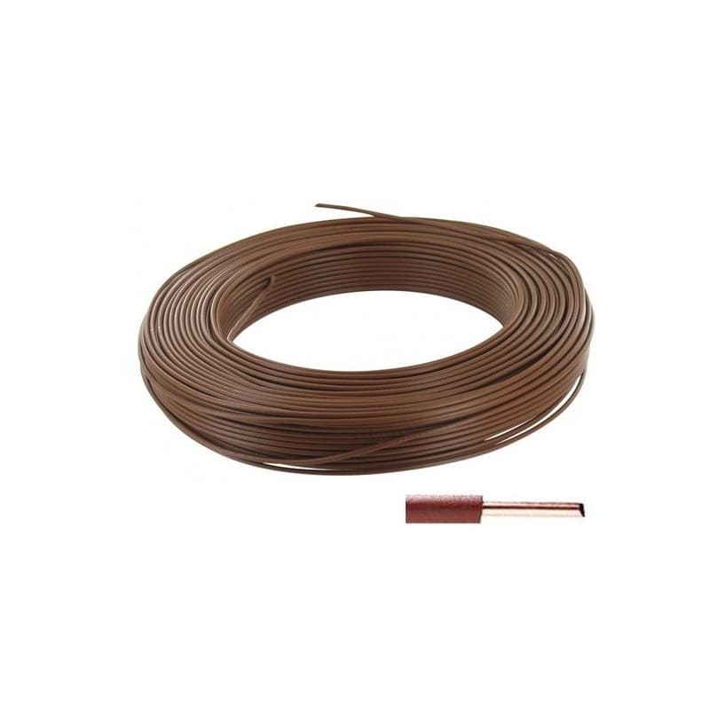 Fil rigide ho7 vu fil âme rigide ho7 vu 2,5mm² marron 1 bobine(s) de 100 mètre(s) linéaire h07v-u pvc 2_5 mm² - cofalog