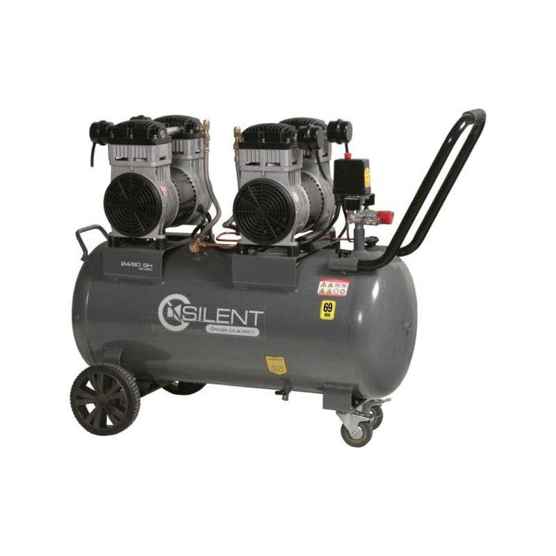 Compresseur silent vertical 40l 12,1m3h 69 dba 1 pièce(s) compresseur silent vertical 40l 12,1m3h 64.4 kg 3 cv 8 bar 80 litre(s) mobile 16 m³/min - la