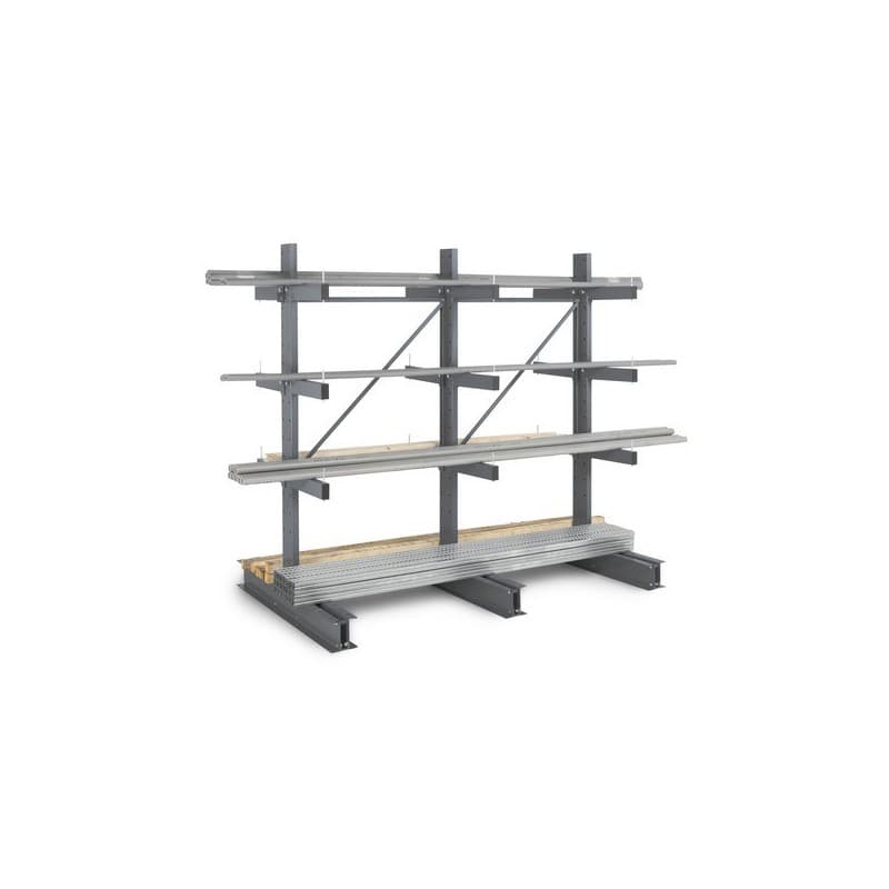 Rayonnage léger pour charges longues cantilever 1 kit(s) cantilever léger double face prof. 600 mm élément suivant 1000 mm léger 124 kg 2000 mm 600 mm