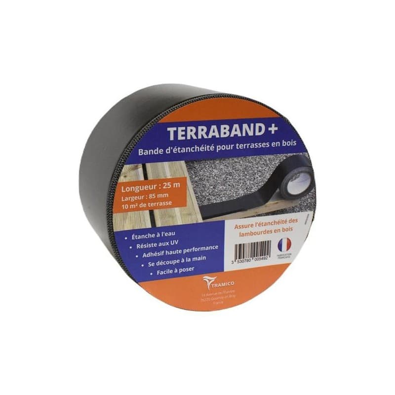 Bande d'étanchéité terraband+ (85mm x 25m) 1 rouleau(x) de 25 mètre(s) linéaire bande d'étanchéité terraband+ (85mm x 25m) - tramico