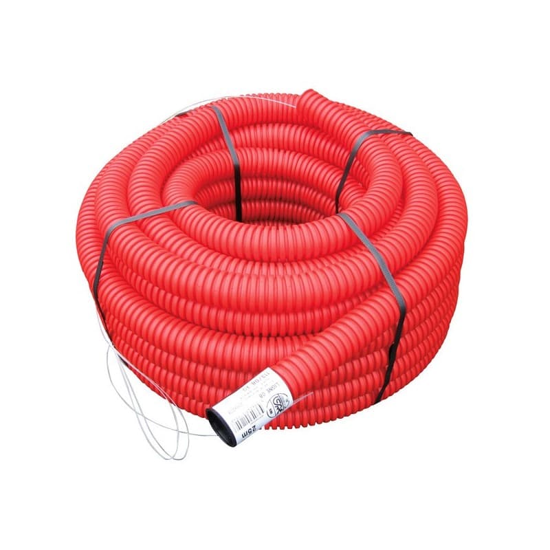 Gaines tpc annelées 1 couronne(s) de 25 mètre(s) linéaire gaine tpc ø 50mm rouge - fitt ex interplast