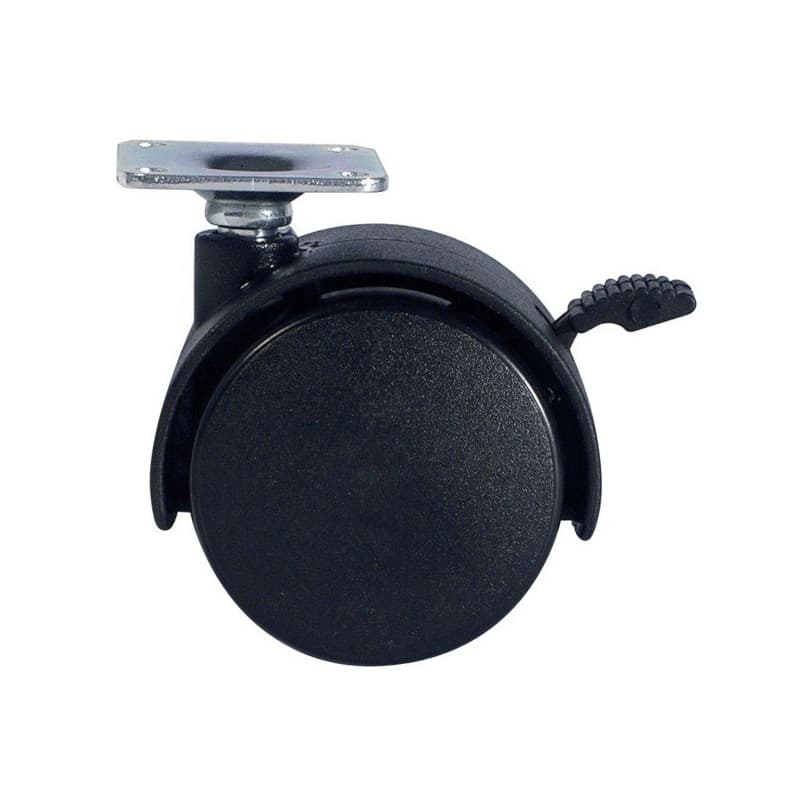 Roulettes jumelées à platine 1 pièce(s) roulette à platine à frein - ø 50 mm platine oui 40 kg pivotante polyamide 38 mm 50 mm 61 mm - prodif somec rh