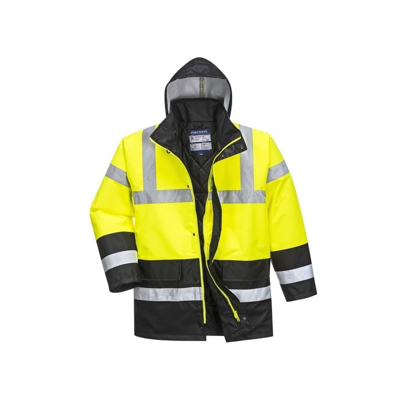 Parka bicolore parka bicolore jaune/noir ts 200 - 300 g entre 4 et 6 s polyester parka 1 pièce(s) classe 3 - portwest