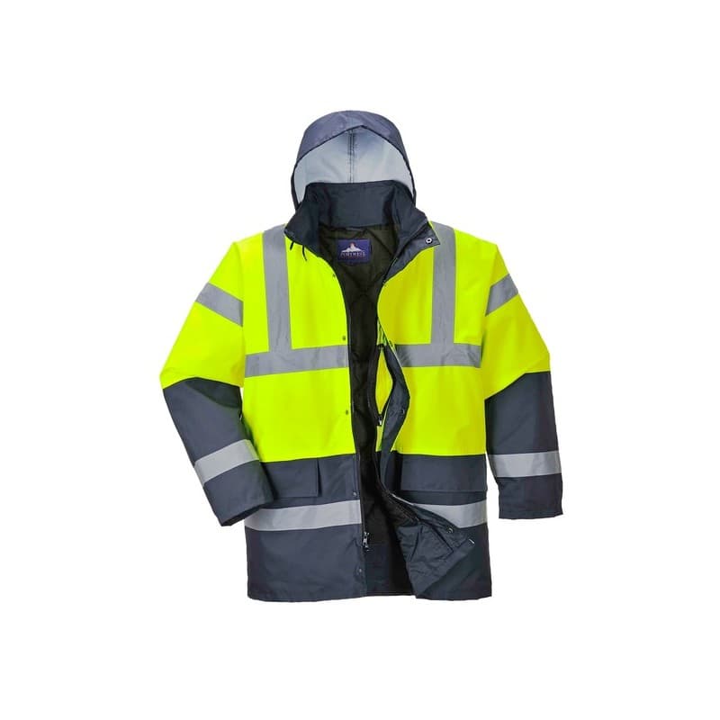 Parka bicolore parka bicolore jaune/bleu marine txl 200 - 300 g entre 4 et 6 xl polyester parka 1 pièce(s) classe 3 - portwest