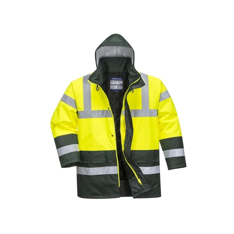 Parka bicolore parka bicolore jaune/vert t2xl 200 - 300 g entre 4 et 6 2xl polyester parka 1 pièce(s) classe 3 - portwest