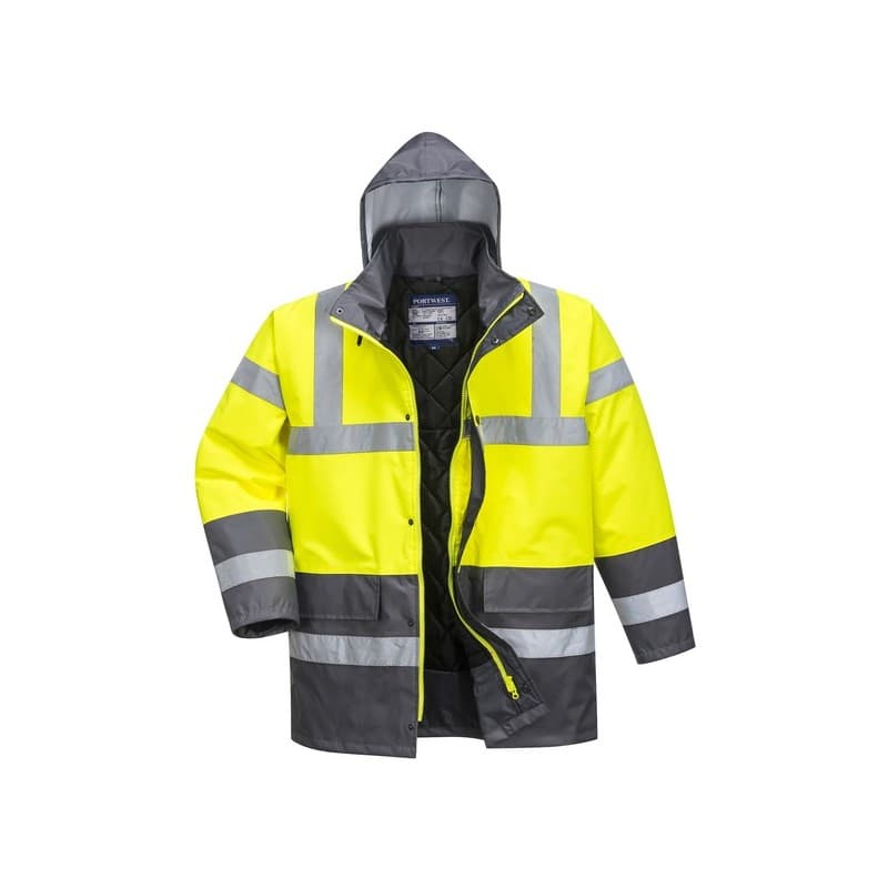 Parka bicolore parka bicolore jaune/gris ts 200 - 300 g entre 4 et 6 s polyester parka 1 pièce(s) classe 3 - portwest