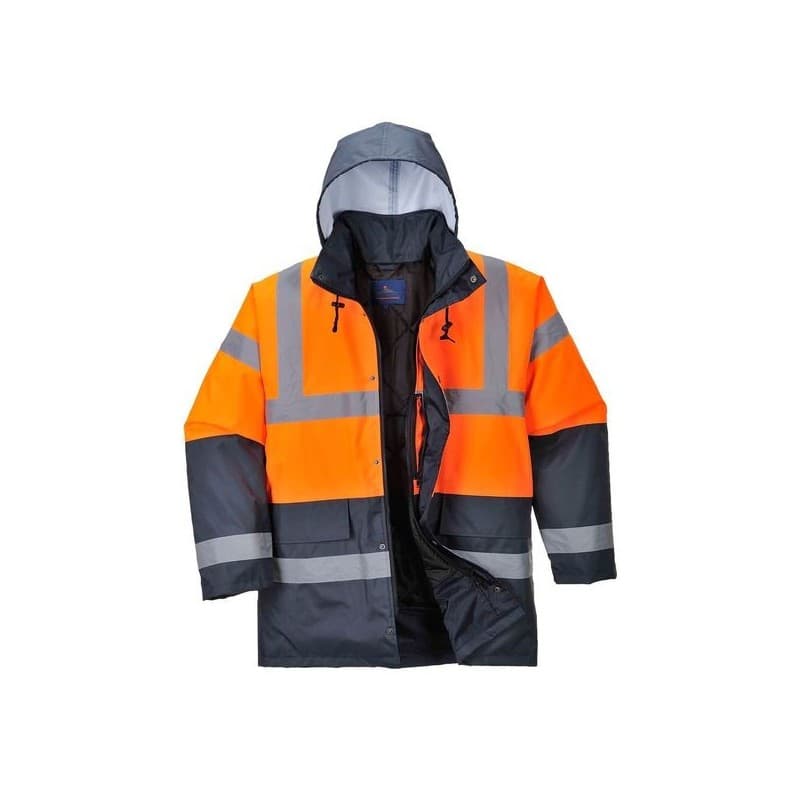 Parka bicolore parka bicolore orange/marine txs 200 - 300 g entre 4 et 6 polyester parka xs 1 pièce(s) classe 3 - portwest