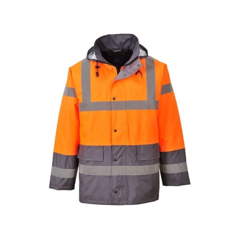 Parka bicolore parka bicolore orange/gris ts 200 - 300 g entre 4 et 6 s polyester parka 1 pièce(s) classe 3 - portwest