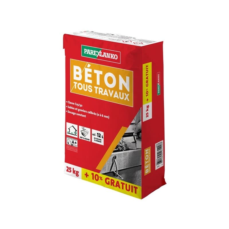 Béton tous travaux gris 1 sac(s) de 27.5 kilogramme(s) béton tous travaux (+10% gratuit) plus de 10 minutes heure(s) mur béton montage 27.5 kg - sika