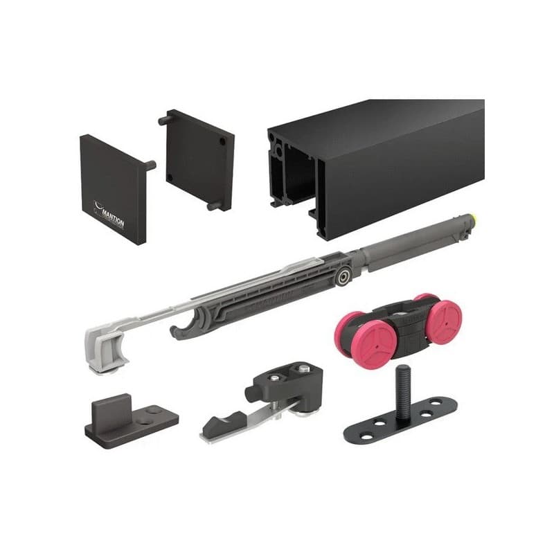Ensembles saf-slim 1 kit(s) kit complet ferrure coulissante saf-slim alu anodisé noir - mantion sas