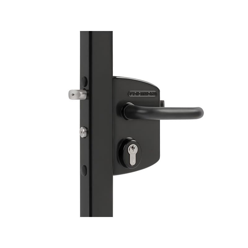 Serrures type industriel pour portail battant lakq u2 1 pièce(s) serrure lakq u2l sur profil 60 à 80 mm - noir - locinox