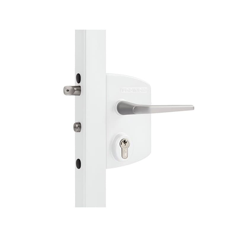 Serrures type industriel pour portail battant lakq u2 1 pièce(s) serrure lakq u2l sur profil 30 à 50 mm - blanc - locinox