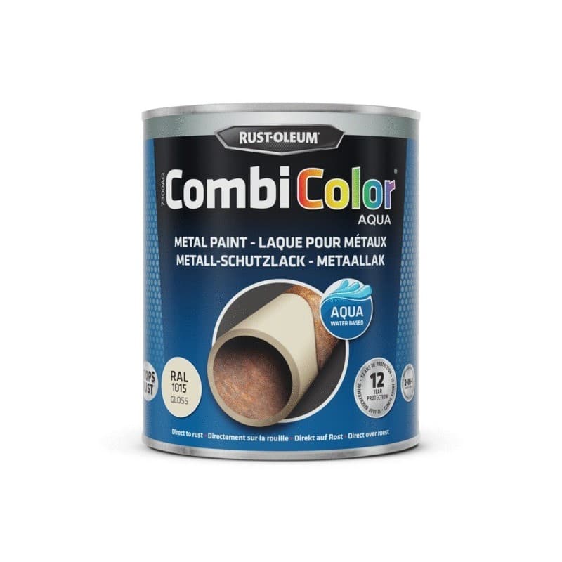 Peinture antirouille 2 en 1 combicolor® aqua 1 bidon(s) de 750 millilitre(s) primaire combicolor aqua brillant ivoire clair - ral 1015 - rustoleum
