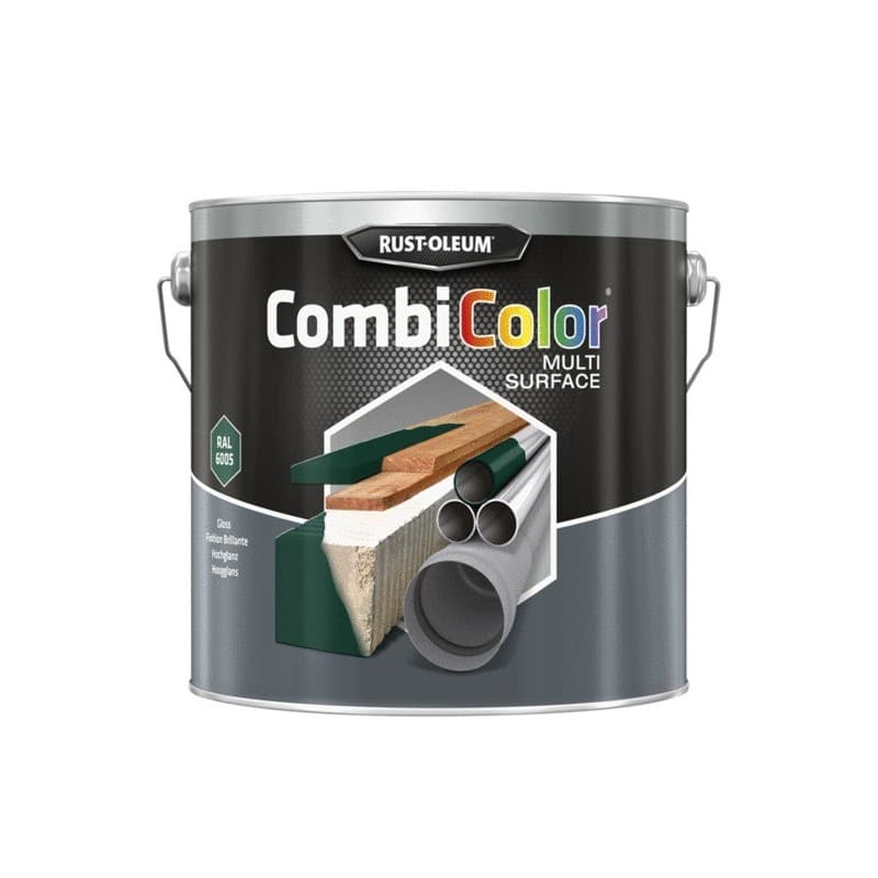 Peinture tous matériaux 2 en 1 combicolor® multisurfaces combicolor multisurfaces brillant vert mousse ral 6005 supports neufs ou sains brosse/rouleau