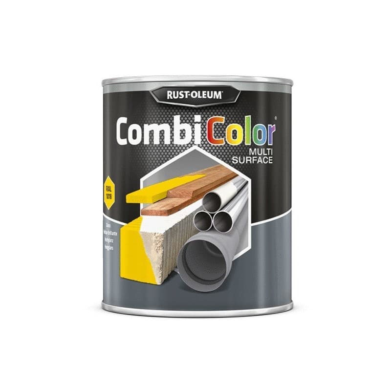 Peinture tous matériaux 2 en 1 combicolor® multisurfaces combicolor multisurfaces brillant jaune clair ral 1018 supports neufs ou sains brosse/rouleau