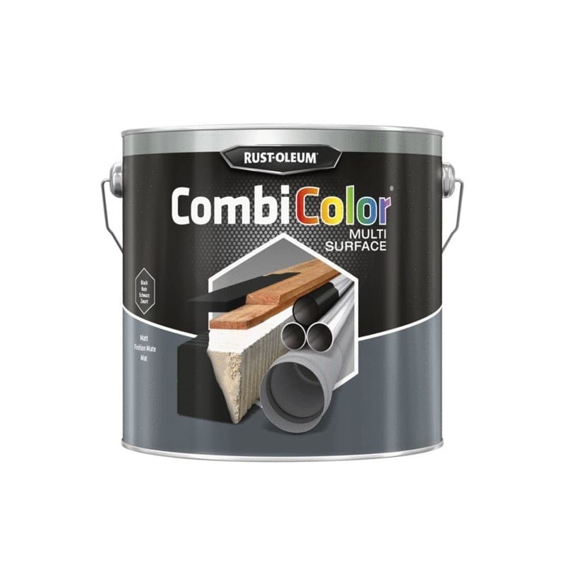 Peinture tous matériaux 2 en 1 combicolor® multisurfaces combicolor multisurfaces noir mat supports neufs ou sains brosse/rouleau white spirit 1 très