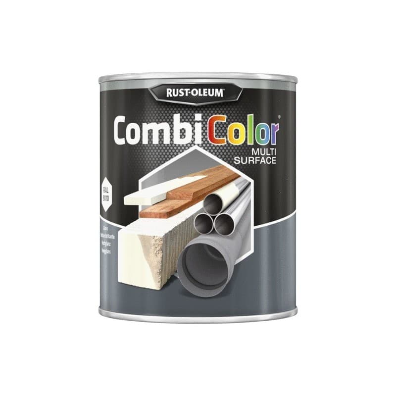 Peinture tous matériaux 2 en 1 combicolor® multisurfaces combicolor multisurfaces brillant blanc ral 9010 supports neufs ou sains brosse/rouleau white